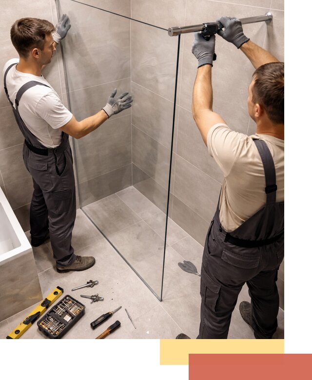 Стеклянные перегородки для душа в Чебоксарах — изготовление и монтаж