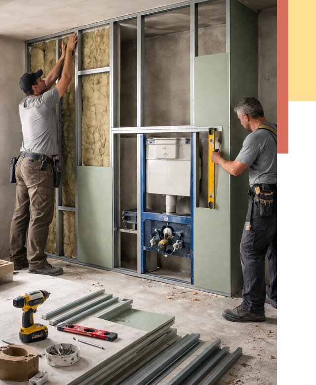 Установка сантехнических перегородок в Чебоксарах от 8741 руб. | ОТДЕЛОЧНИК-Чбк