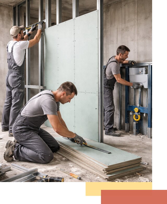 Монтаж и ремонт сантехнических перегородок в Чебоксарах