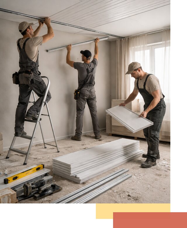 Монтаж потолка из ПВХ панелей в Чебоксарах оперативно и качественно