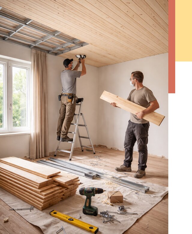 Монтаж потолка из вагонки в Чебоксарах от 6685 руб. | Быстро и недорого — ОТДЕЛОЧНИК-Чбк