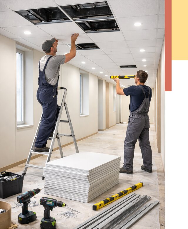 Ремонт потолка Армстронг в Чебоксарах от 4628 руб. — быстро и недорого | ОТДЕЛОЧНИК-Чбк