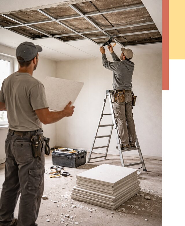 Замена плит подвесного потолка в Чебоксарах от 1800 руб. быстро и недорого | ОТДЕЛОЧНИК-Чбк