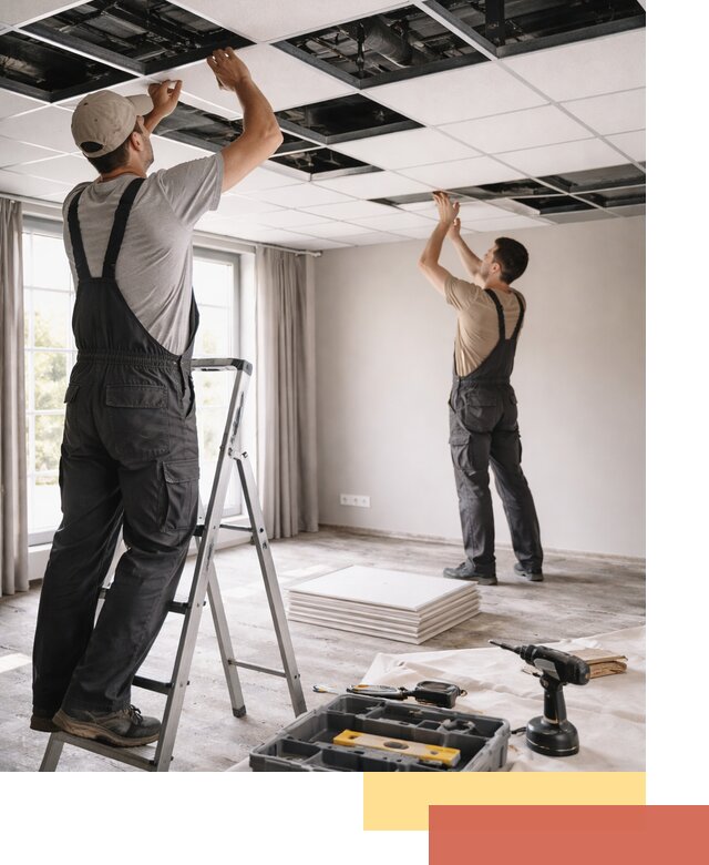 Замена плит подвесного потолка в Чебоксарах быстро и качественно