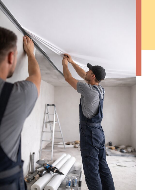 Монтаж матового натяжного потолка в Чебоксарах от 4628 руб./м² — быстро и недорого | ОТДЕЛОЧНИК-Чбк