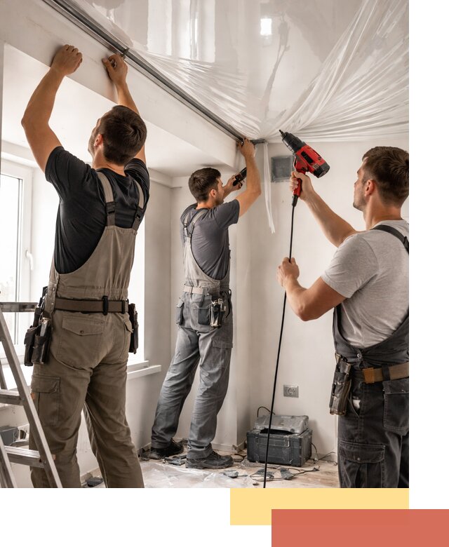 Монтаж глянцевого натяжного потолка в Чебоксарах быстро и качественно