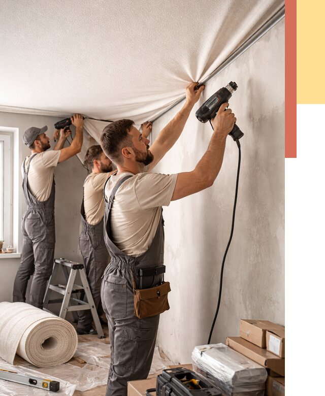 Монтаж фактурного натяжного потолка в Чебоксарах от 771 руб. — ОТДЕЛОЧНИК-Чбк