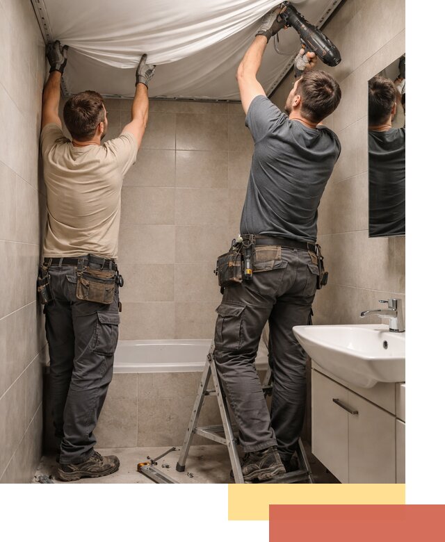 Монтаж натяжного потолка в ванной в Чебоксарах быстро и качественно