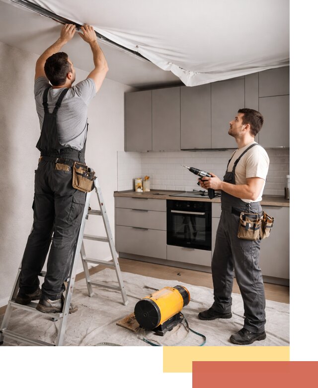 Монтаж натяжного потолка на кухне в Чебоксарах