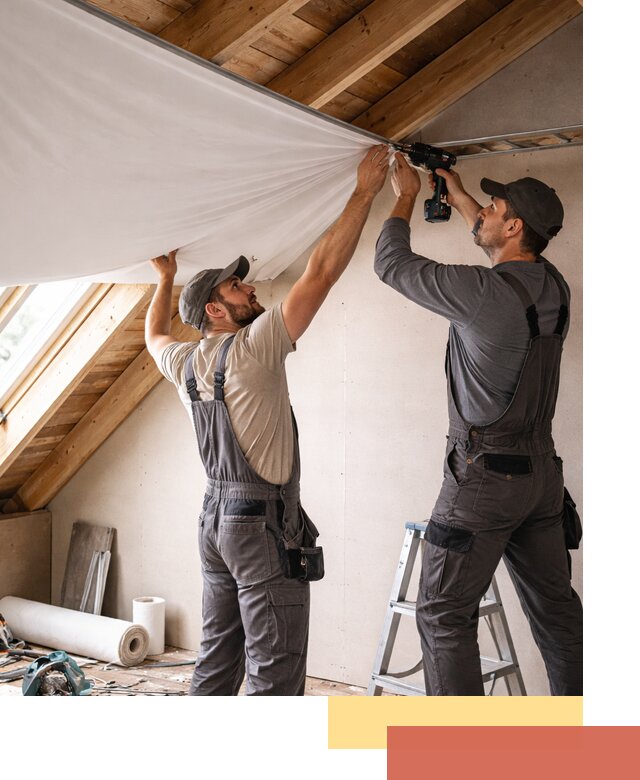 Монтаж натяжного потолка в мансарде в Чебоксарах