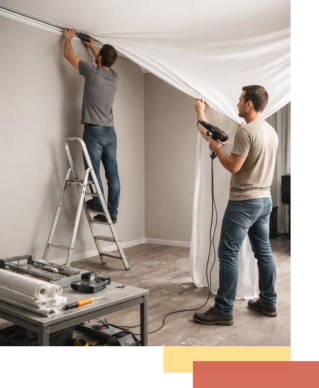 Монтаж натяжного потолка в студии в Чебоксарах