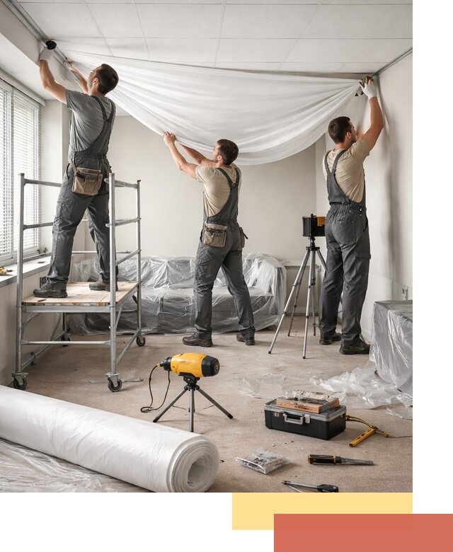 Монтаж натяжного потолка в офисе в Чебоксарах