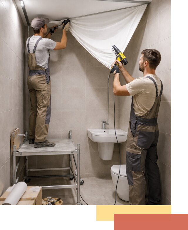 Монтаж натяжного потолка в санузле в Чебоксарах