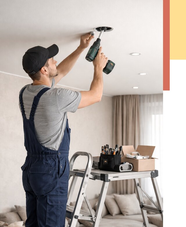 Установка и монтаж точечных светильников в натяжной потолок в Чебоксарах от 1851 руб. | ОТДЕЛОЧНИК-Чбк