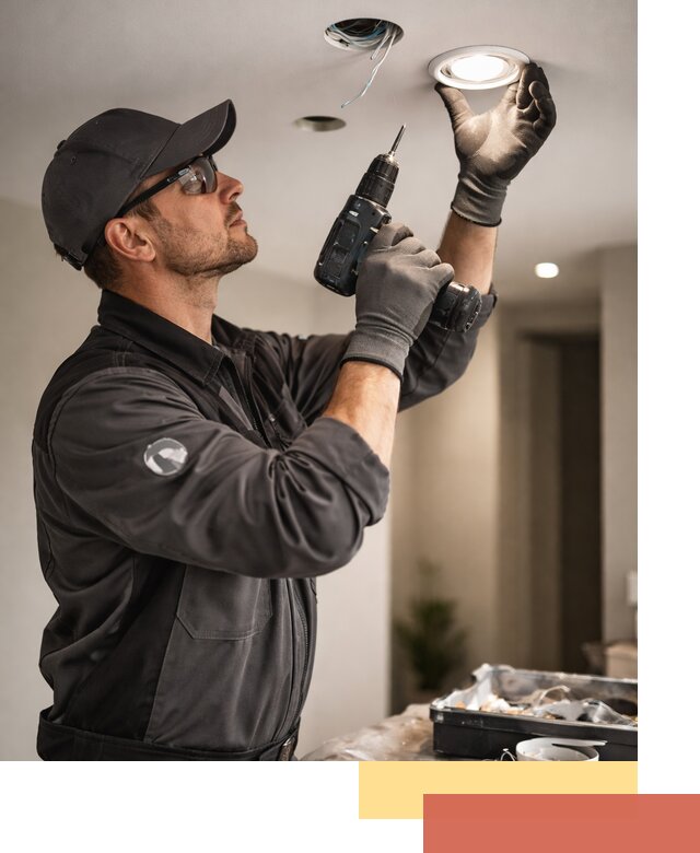 Установка точечных светильников в натяжной потолок в Чебоксарах