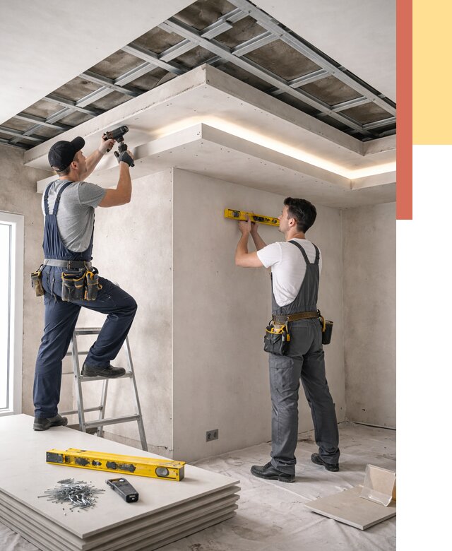 Двухуровневый потолок из гипсокартона в Чебоксарах от 1491 руб. под ключ | ОТДЕЛОЧНИК-Чбк