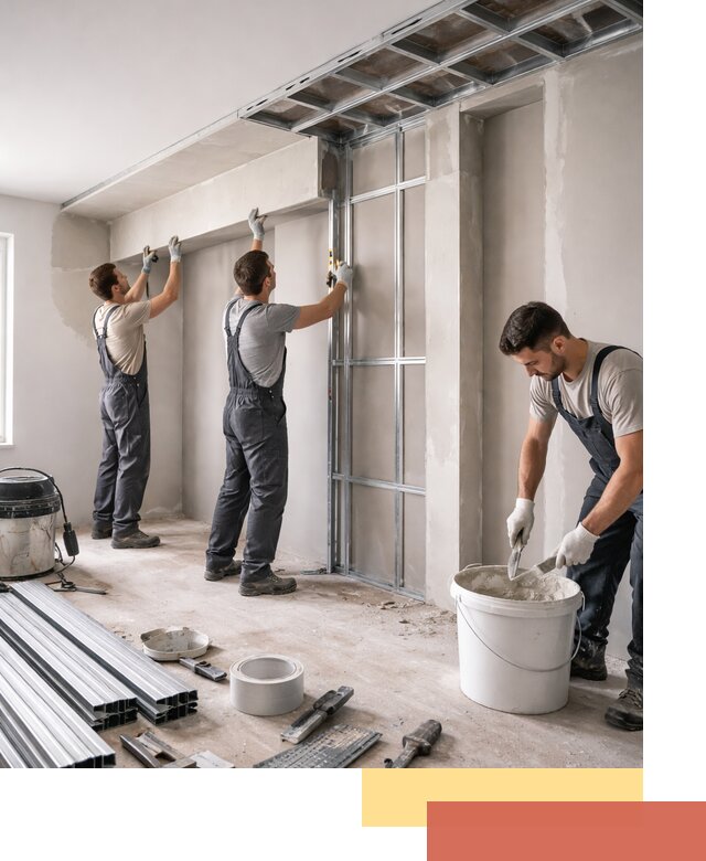 Монтаж потолка из гипсокартона с нишей в Чебоксарах