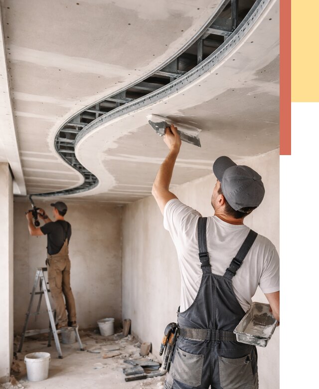 Криволинейный потолок из гипсокартона в Чебоксарах от 2160 руб./м2 | ОТДЕЛОЧНИК-Чбк