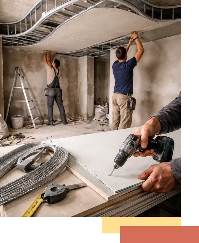 Криволинейный потолок из гипсокартона в Чебоксарах — монтаж и отделка