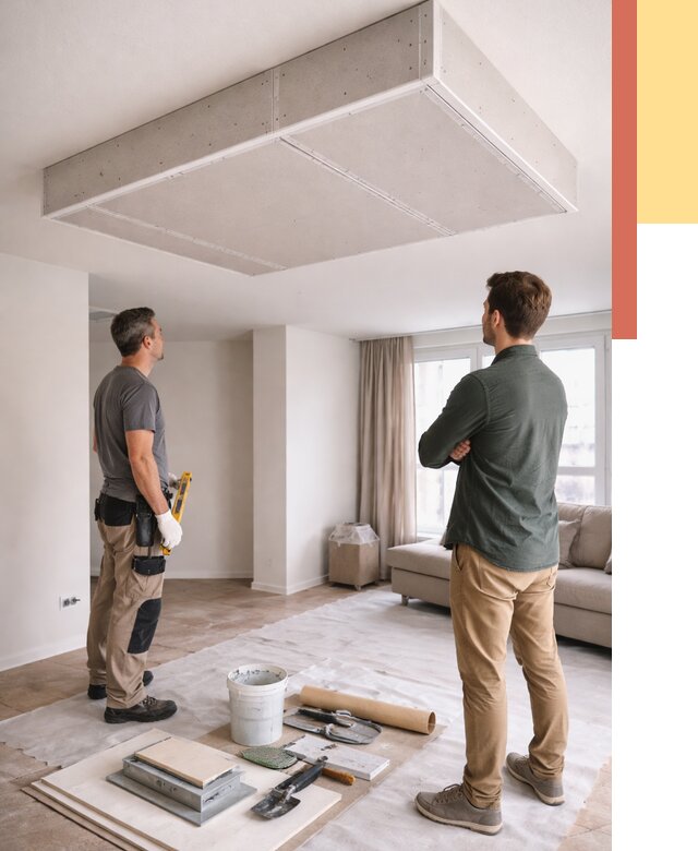 Короб на потолке из гипсокартона в Чебоксарах от 2262 руб. — монтаж и услуги под ключ | ОТДЕЛОЧНИК-Чбк