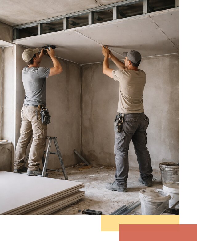 Короб из гипсокартона на потолке под ключ в Чебоксарах