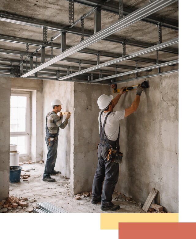 Монтаж каркаса потолка из профильного профиля в Чебоксарах