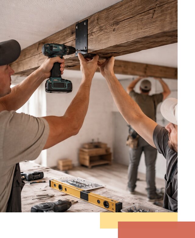 Монтаж декоративных потолочных балок в Чебоксарах