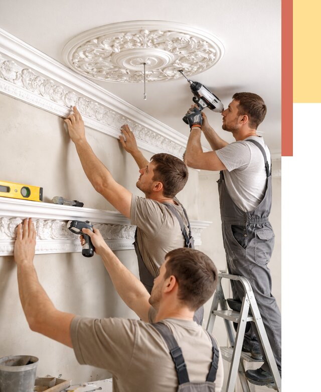 Монтаж лепнины на потолок в Чебоксарах от 3291 руб. быстро и недорого | ОТДЕЛОЧНИК-Чбк